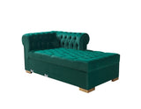 Lauren Green Velvet Double Chaise Sectional - LAURENGREEN-SEC - Luna Furniture