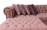 Lauren Pink Velvet Double Chaise Sectional - LAURENPINK-SEC - Luna Furniture