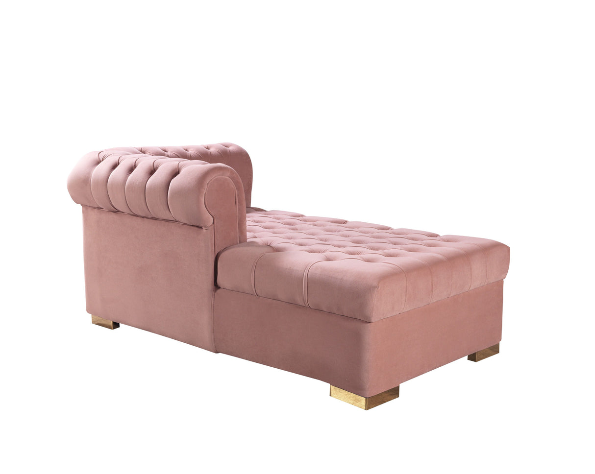 Lauren Pink Velvet Double Chaise Sectional - LAURENPINK-SEC - Luna Furniture