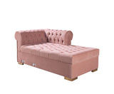 Lauren Pink Velvet Double Chaise Sectional - LAURENPINK-SEC - Luna Furniture