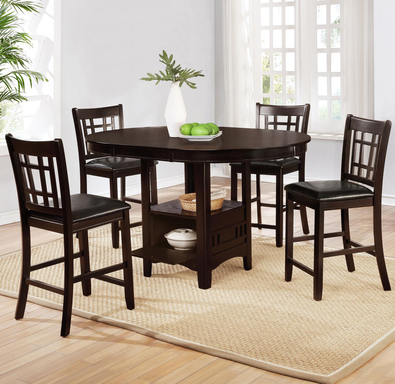 Lavon Espresso/Black 5-Piece Counter Height Dining Set from Coaster - Luna Furniture