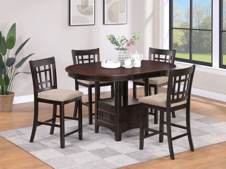 Lavon 5-Piece Counter Height Dining Room Set Light Chestnut/Espresso - 105278-S5 - Luna Furniture