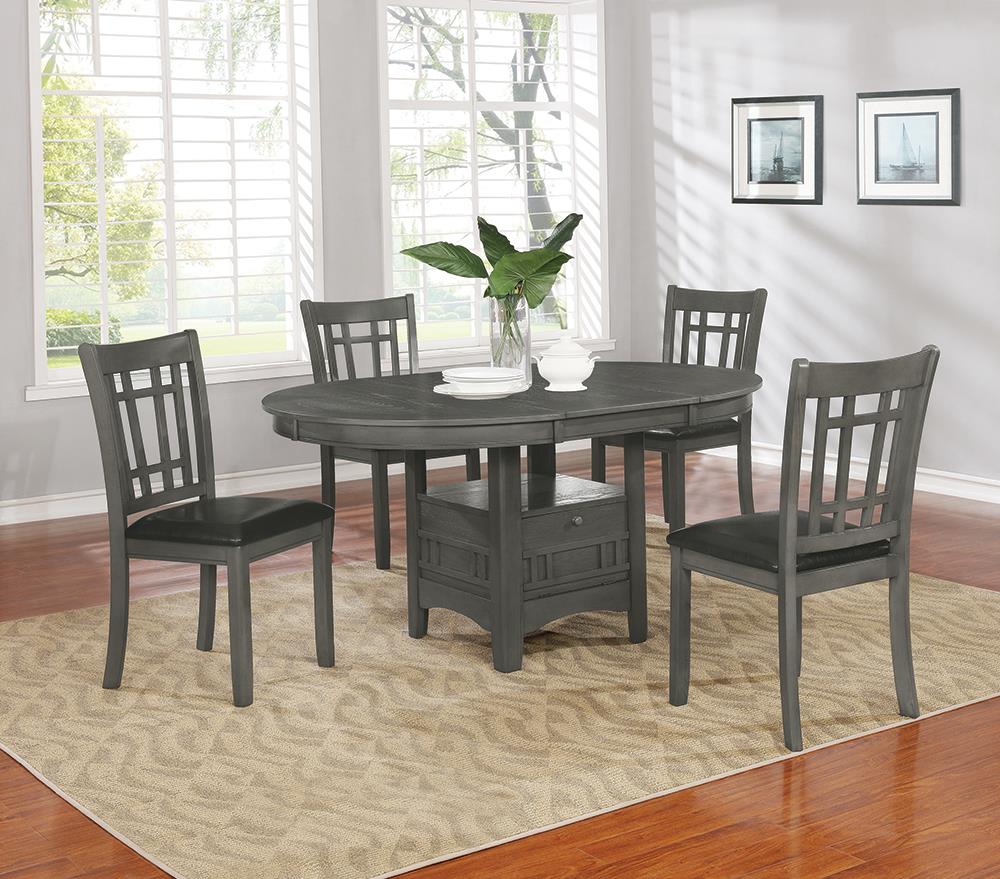 Lavon Medium Gray Dining Table with Storage from Coaster - Luna Furniture