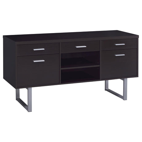 Lawtey Cappuccino 5-Drawer Credenza with Adjustable Shelf from Coaster - Luna Furniture