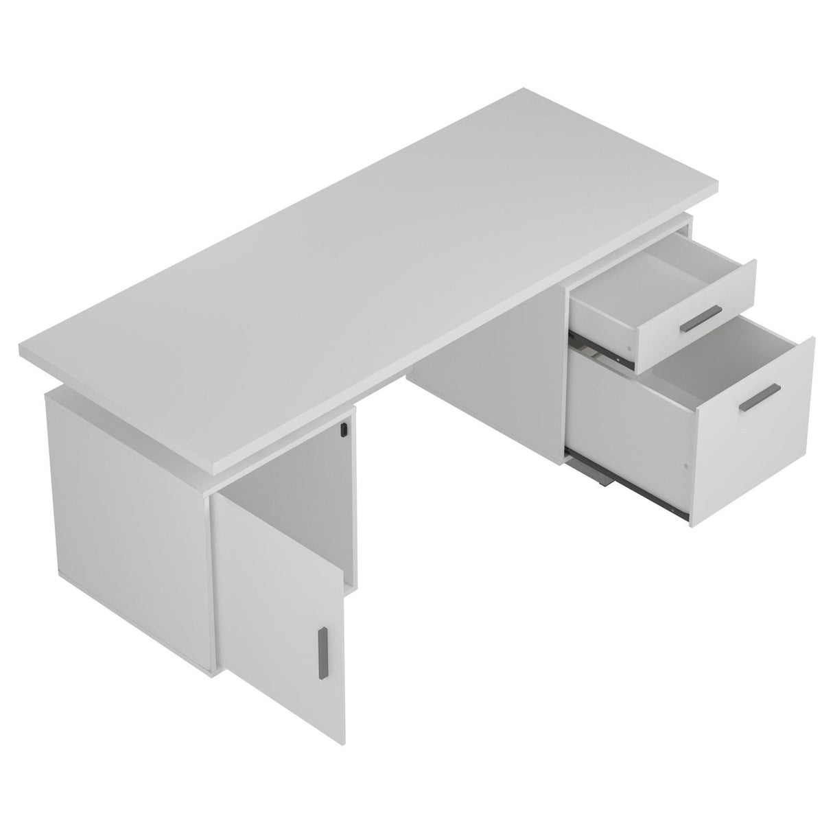 Lawtey White Gloss Floating Top Office Desk from Coaster - Luna Furniture