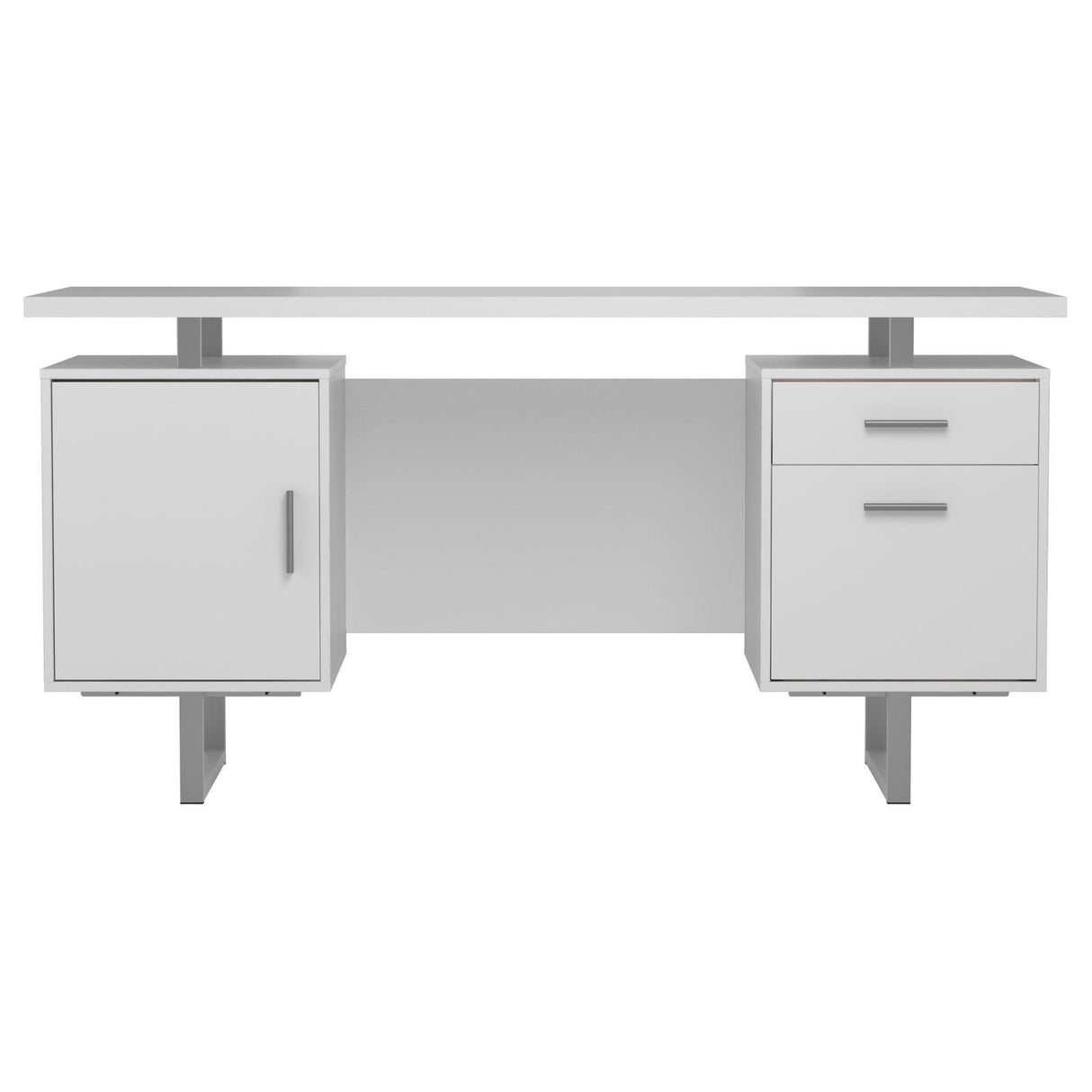 Lawtey White Gloss Floating Top Office Desk from Coaster - Luna Furniture