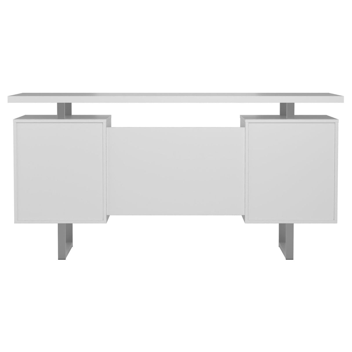 Lawtey White Gloss Floating Top Office Desk from Coaster - Luna Furniture