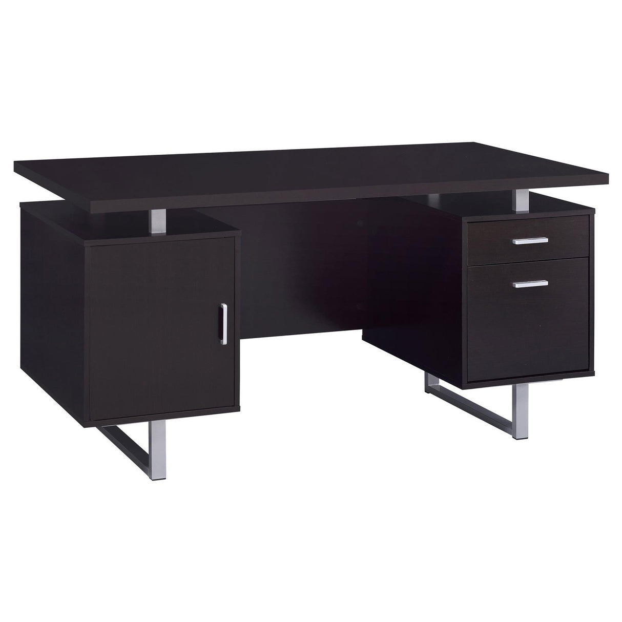 Lawtey Cappuccino Rectangular Storage Office Desk from Coaster - Luna Furniture