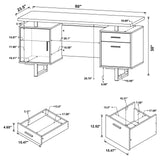 Lawtey Cappuccino Rectangular Storage Office Desk from Coaster - Luna Furniture