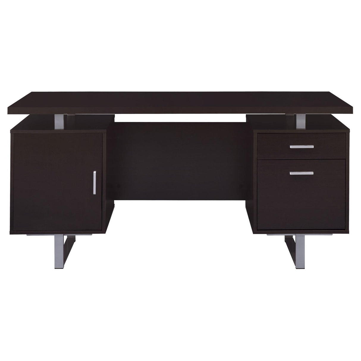 Lawtey Cappuccino Rectangular Storage Office Desk from Coaster - Luna Furniture