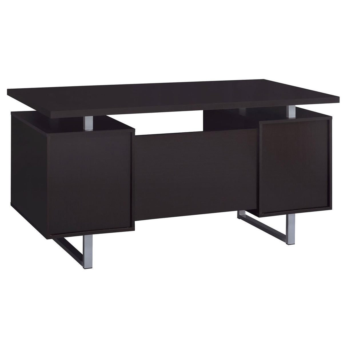 Lawtey Cappuccino Rectangular Storage Office Desk from Coaster - Luna Furniture