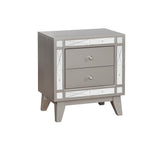 Leighton 2-drawer Nightstand Metallic Mercury - 204922 - Luna Furniture