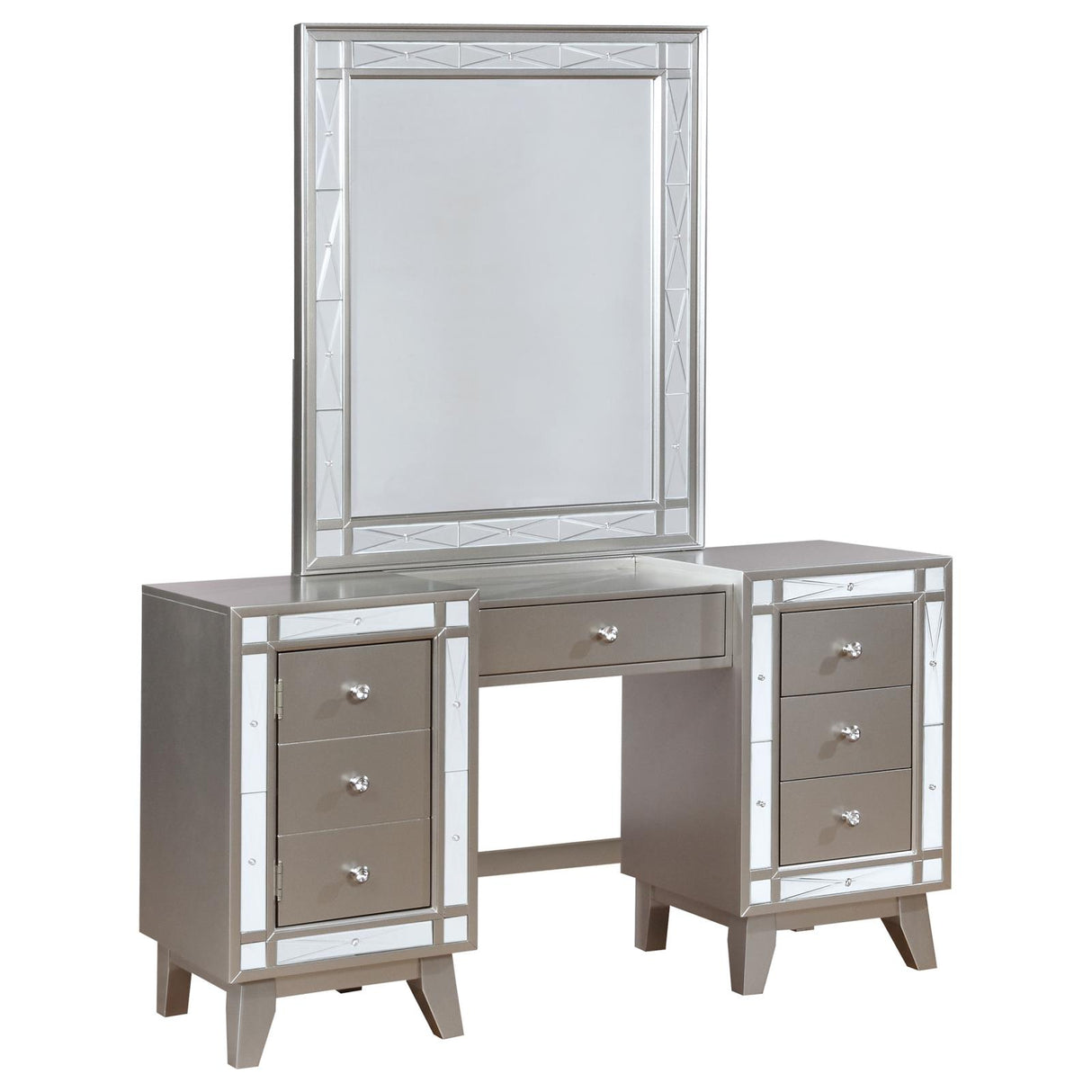 Leighton 3-piece Vanity Set Metallic Platinum - 204927-SET - Luna Furniture