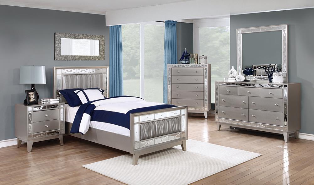 Leighton Bedroom Set Metallic Mercury - 204921T-S4 - Luna Furniture