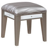 Leighton Vanity Desk and Stool Metallic Mercury - 204927 - Luna Furniture