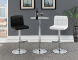 Lenny Chrome/White Adjustable Height Bar Stools, Set of 2 from Coaster - Luna Furniture