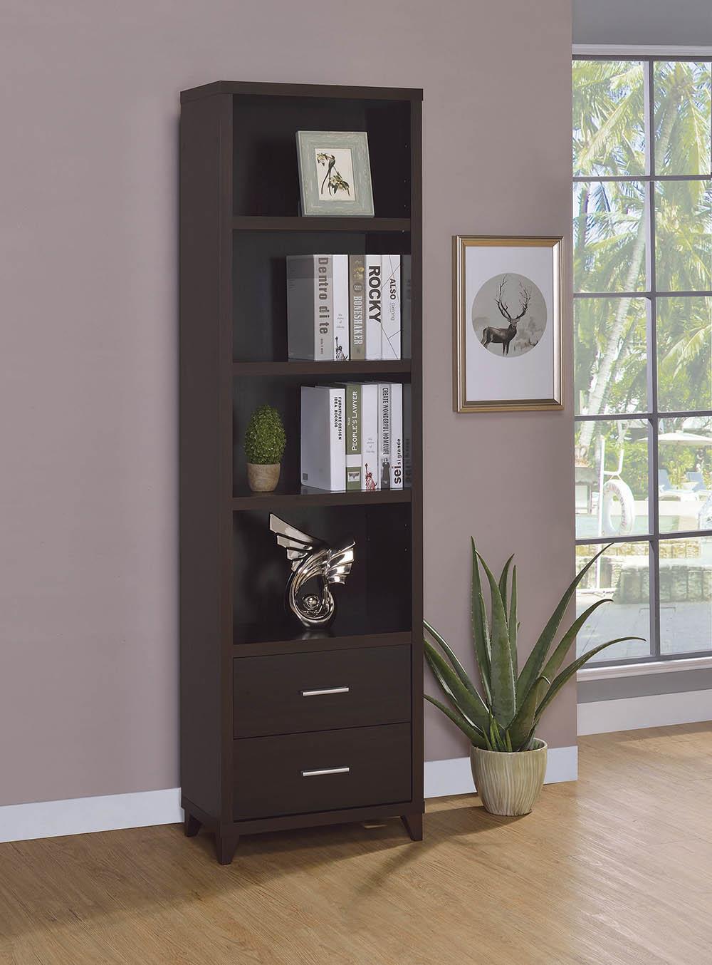 Lewes 2-drawer Media Tower Cappuccino - 700882 - Luna Furniture