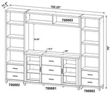 Lewes 4-piece Entertainment Center Cappuccino - 700881-S4 - Luna Furniture