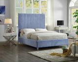 Candace Light Blue Velvet Full Bed from Meridian - Luna Furniture