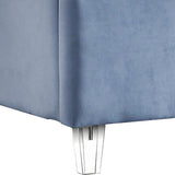 Candace Light Blue Velvet Full Bed from Meridian - Luna Furniture