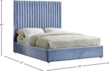 Candace Light Blue Velvet Full Bed from Meridian - Luna Furniture