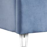 Candace Light Blue Velvet King Bed from Meridian - Luna Furniture