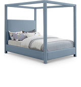 Emerson Light Blue Linen Textured Queen Bed from Meridian - Luna Furniture