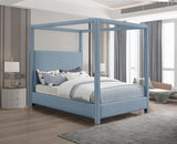 Emerson Light Blue Linen Textured Queen Bed from Meridian - Luna Furniture