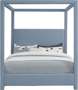 Emerson Light Blue Linen Textured Queen Bed from Meridian - Luna Furniture