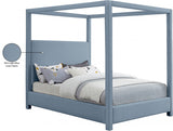 Emerson Light Blue Linen Textured Queen Bed from Meridian - Luna Furniture