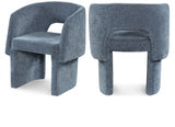 Light Blue Emmet Chenille Fabric Dining Chair / Accent Chair from Meridian - Luna Furniture