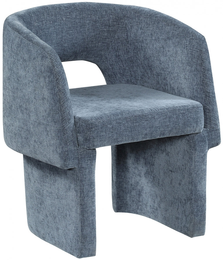 Light Blue Emmet Chenille Fabric Dining Chair / Accent Chair from Meridian - Luna Furniture