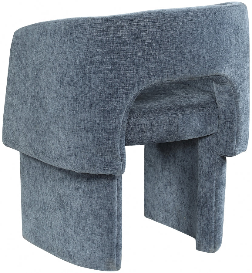 Light Blue Emmet Chenille Fabric Dining Chair / Accent Chair from Meridian - Luna Furniture