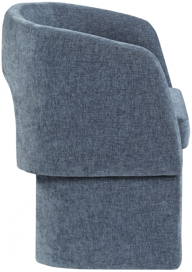 Light Blue Emmet Chenille Fabric Dining Chair / Accent Chair from Meridian - Luna Furniture