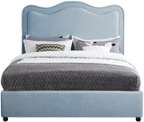 Felix Light Blue Linen Textured Fabric King Bed from Meridian - Luna Furniture