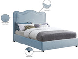 Felix Light Blue Linen Textured Fabric King Bed from Meridian - Luna Furniture