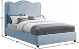 Felix Light Blue Linen Textured Fabric King Bed from Meridian - Luna Furniture