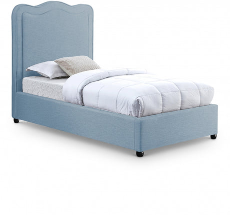 Felix Light Blue Linen Textured Fabric Twin Bed from Meridian - Luna Furniture