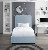 Felix Light Blue Linen Textured Fabric Twin Bed from Meridian - Luna Furniture