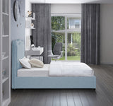 Felix Light Blue Linen Textured Fabric Twin Bed from Meridian - Luna Furniture