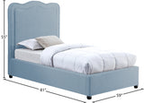 Felix Light Blue Linen Textured Fabric Twin Bed from Meridian - Luna Furniture