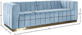 Blue Light Marlon Velvet Sofa from Meridian - Luna Furniture