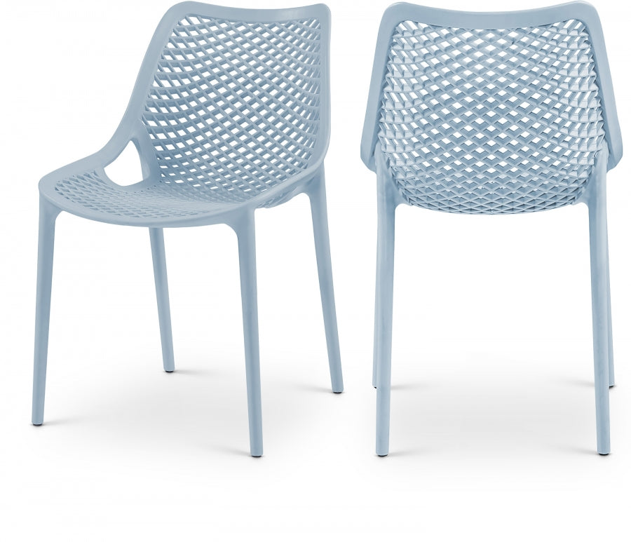 Mykonos Light Blue Outdoor Patio Dining Chair, Set of 4 from Meridian - Luna Furniture