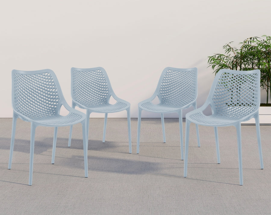 Mykonos Light Blue Outdoor Patio Dining Chair, Set of 4 from Meridian - Luna Furniture