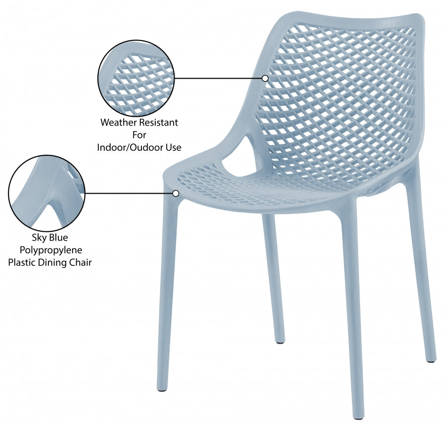 Mykonos Light Blue Outdoor Patio Dining Chair, Set of 4 from Meridian - Luna Furniture