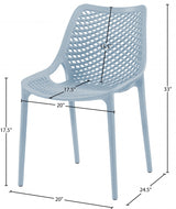 Mykonos Light Blue Outdoor Patio Dining Chair, Set of 4 from Meridian - Luna Furniture