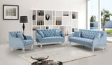 Roxy Light Blue Velvet Chair from Meridian - Luna Furniture