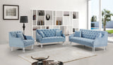 Roxy Light Blue Velvet Loveseat from Meridian - Luna Furniture