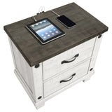 Lilith 2-drawer Nightstand Distressed Grey and White - 224472 - Luna Furniture