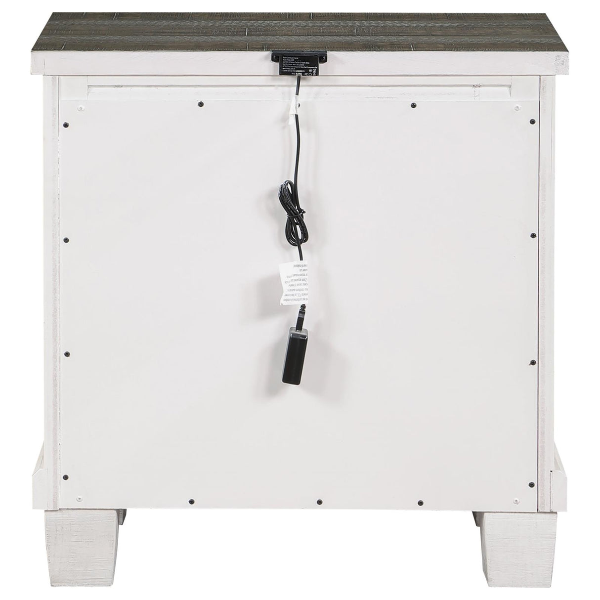 Lilith 2-drawer Nightstand Distressed Grey and White - 224472 - Luna Furniture